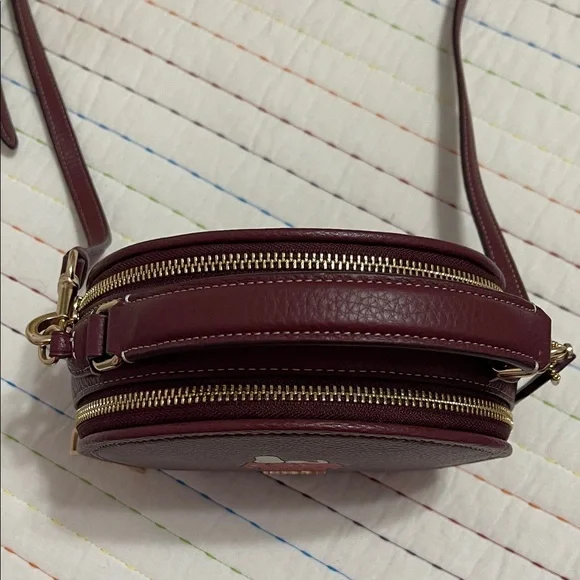 Coach Maroon Crossbody Bag with Snoopy Graphic - Picture 4 of 14